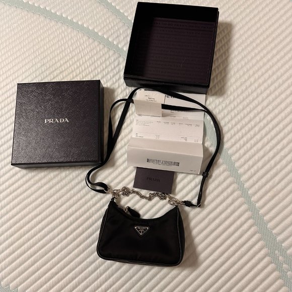 Prada Mini Tessuto Mini Chain Crossbody Bag - Picture 8 of 8